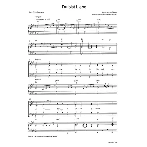 Produktbild des Artikels Du bist Liebe (Noten - Download)