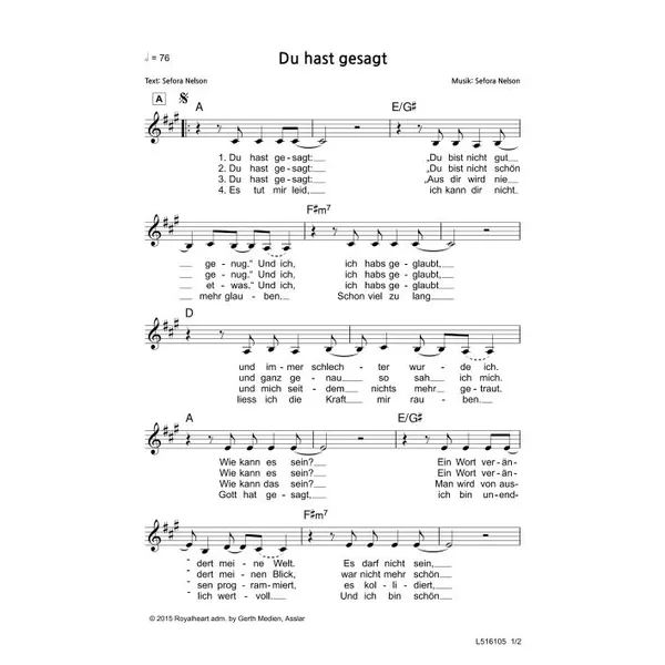 Produktbild des Artikels Du hast gesagt (Noten - Download)