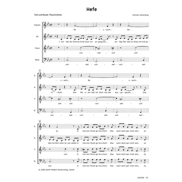 Produktbild des Artikels Hefe (Noten - Download)