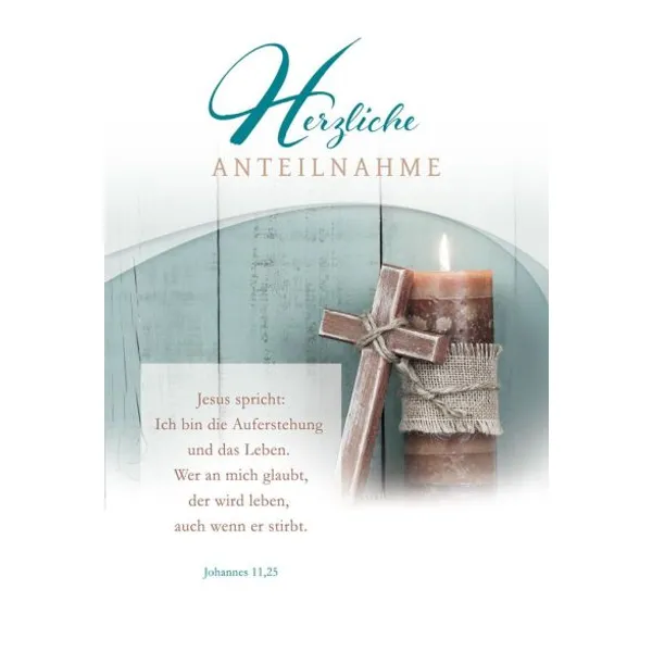 Produktbild des Artikels Faltkarte - Trauer Joh. 11,25 (Schreibwaren)