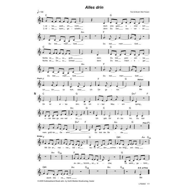 Produktbild des Artikels Alles Drin (Noten - Download)