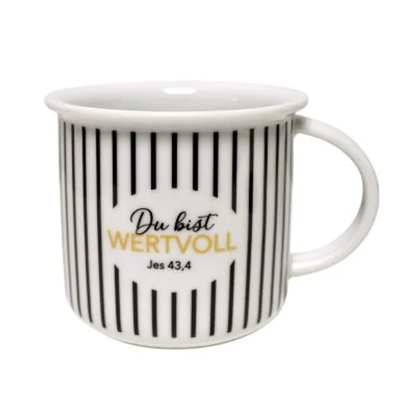 Produktbild des Artikels Porzellantasse Retro "Wertvoll" ()