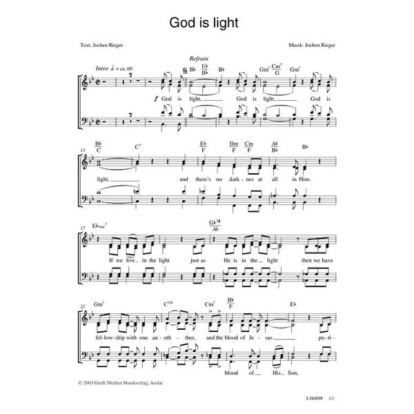 Produktbild des Artikels God Is Light (Noten - Download)