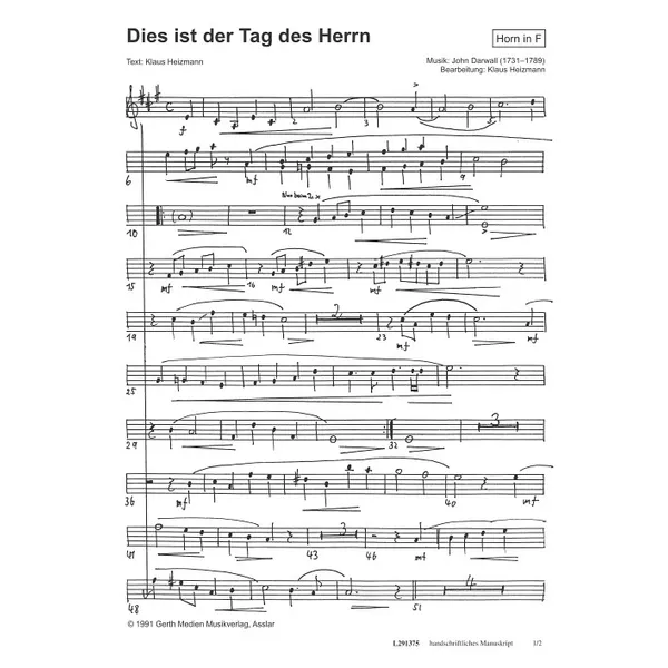 Produktbild des Artikels Dies ist der Tag des Herrn (Horn in F) (Noten - Download)