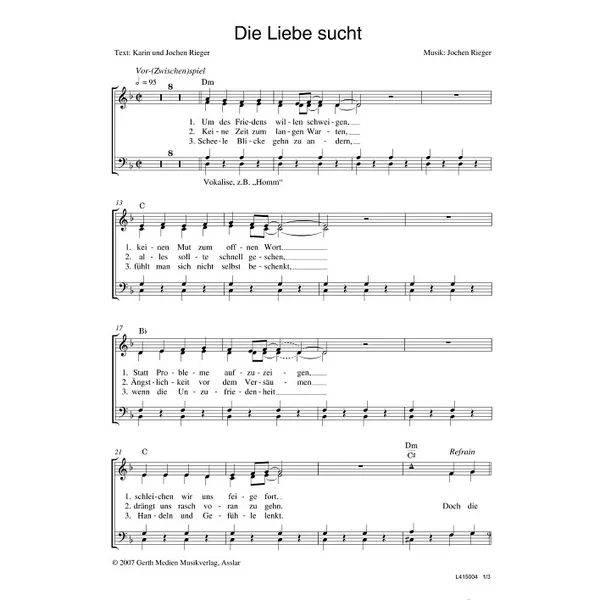 Produktbild des Artikels Die Liebe sucht (Noten - Download)