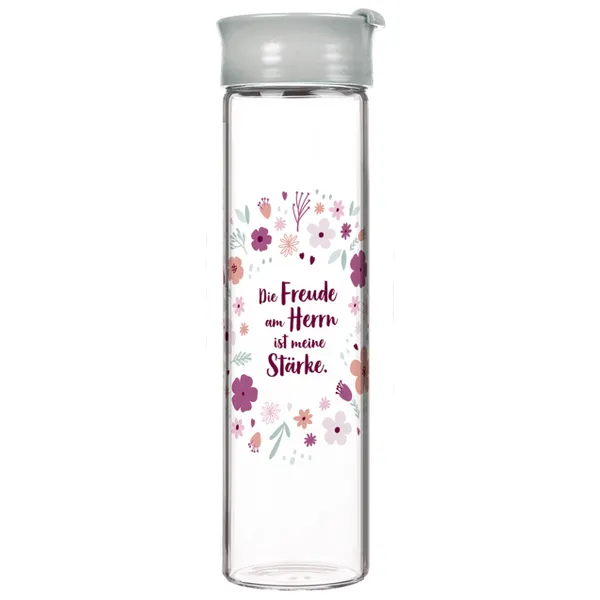 Produktbild des Artikels Glasflasche "Die Freude am Herrn ist meine Stärke" ()