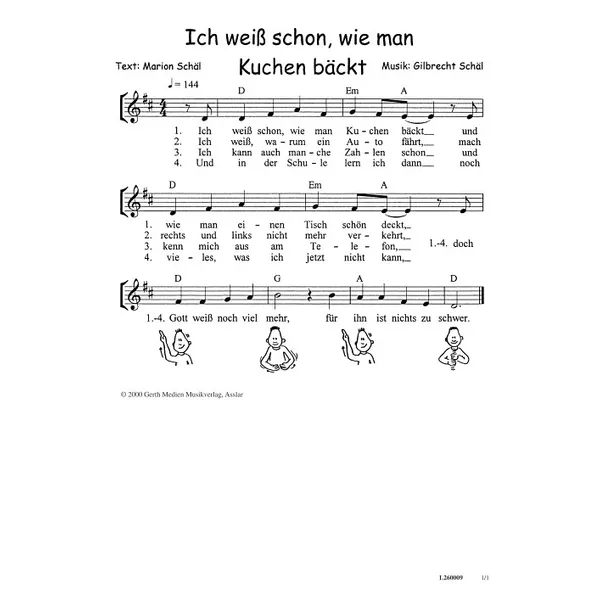 Produktbild des Artikels Ich weiß schon, wie man Kuchen bäckt (Noten - Download)
