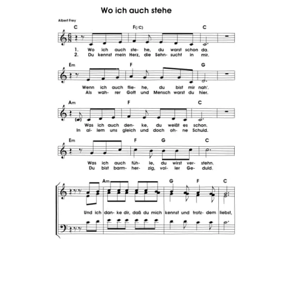 Wo Ich Auch Stehe Noten
