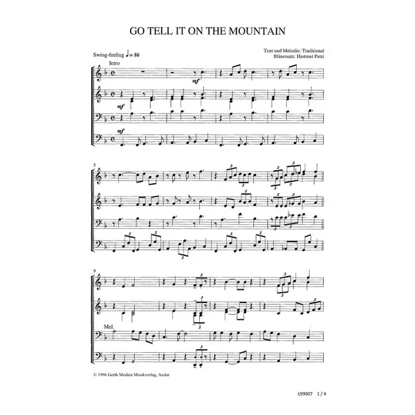 Produktbild des Artikels Go Tell It On The Mountain (Noten - Download)