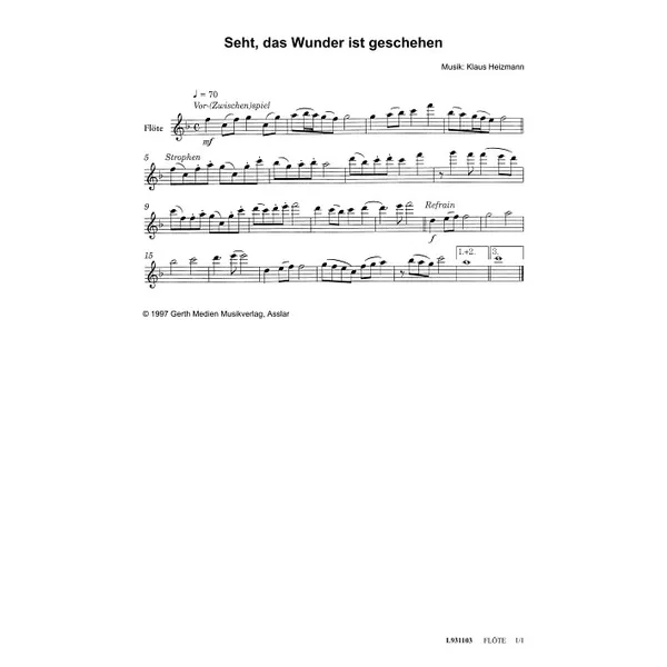 Produktbild des Artikels Seht, das Wunder ist geschehen (Holzbläser) (Noten - Download)