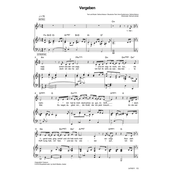 Produktbild des Artikels Vergeben (Noten - Download)