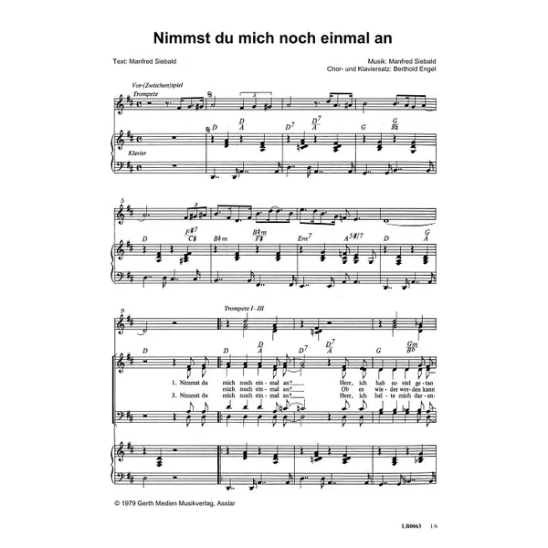 Produktbild des Artikels Nimmst Du mich noch einmal an (Noten - Download)