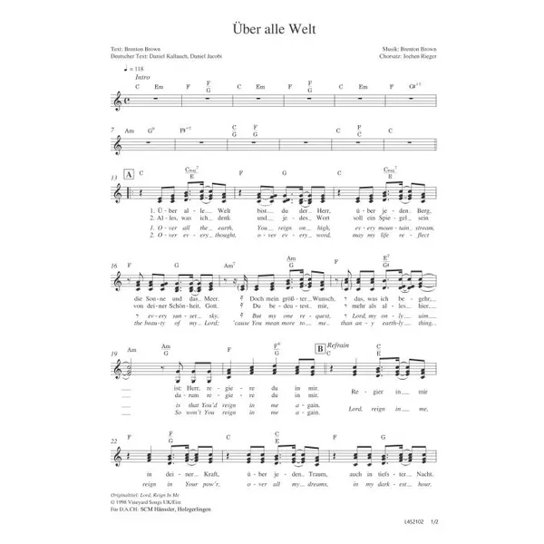 Produktbild des Artikels Über alle Welt (Noten - Download)