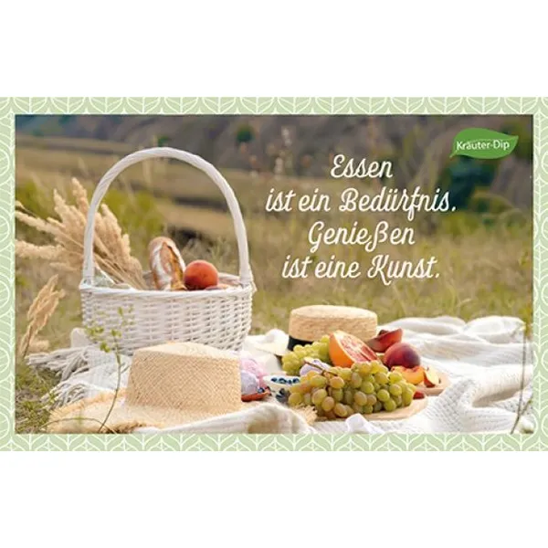 Produktbild des Artikels Kräuter-Dip-Karte - Essen ist ein Bedürfnis (Lebensmittel)