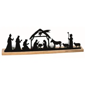 Produktbild des Artikels Teelichtleuchter "Krippenszene auf Holzsockel" ()