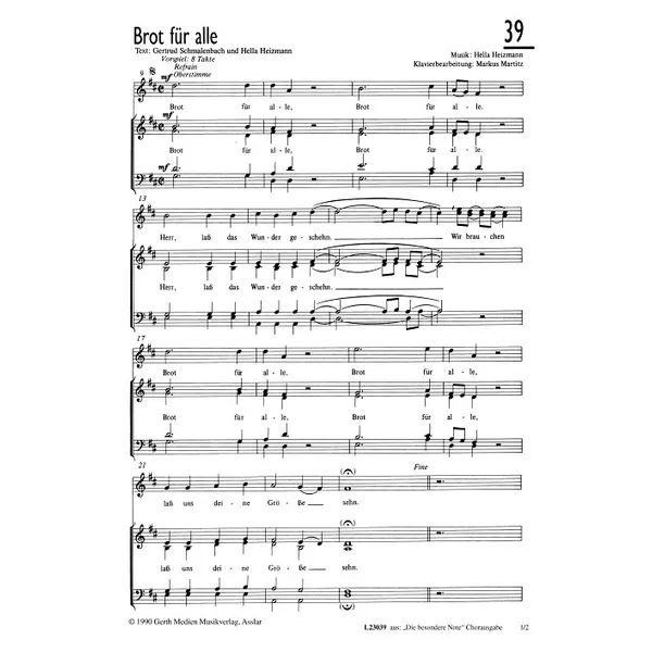 Produktbild des Artikels Brot für alle (Noten - Download)