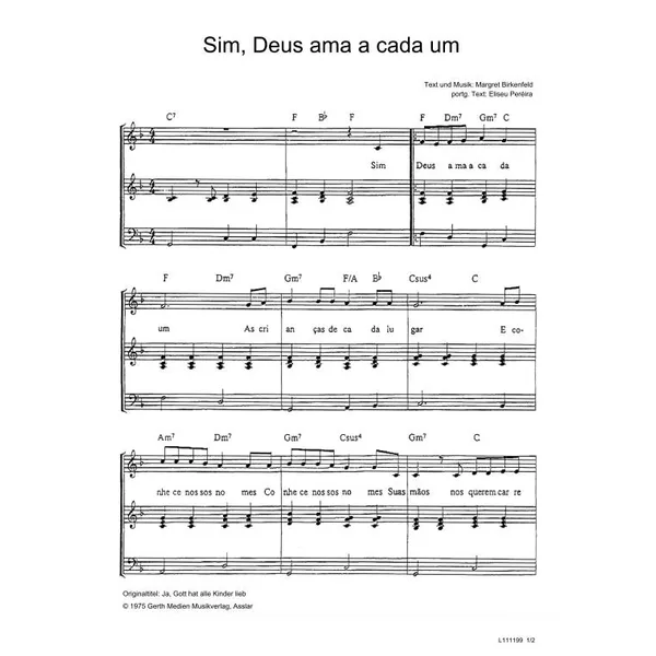 Produktbild des Artikels Sim, Deus ama a cada um (Noten - Download)