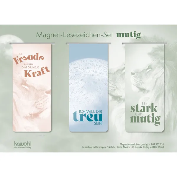 Produktbild des Artikels Magnet-Lesezeichen-Set: Sei mutig (Schreibwaren)
