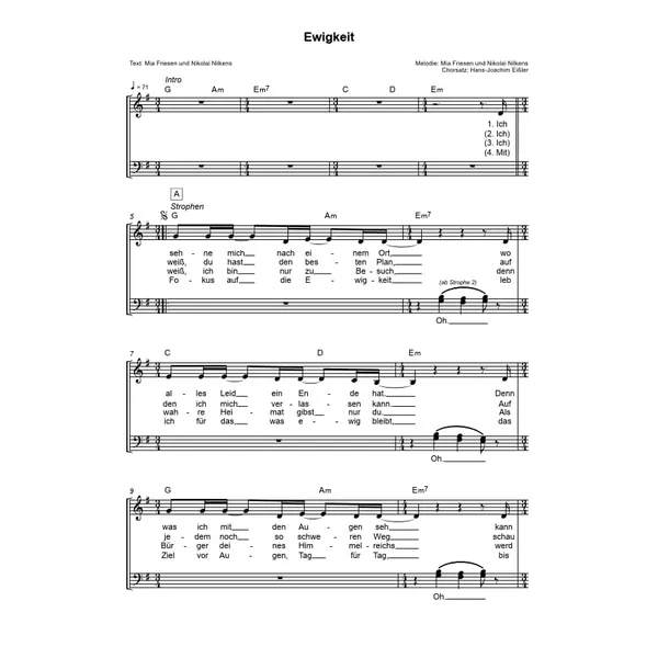 Produktbild des Artikels Ewigkeit (Noten - Download)