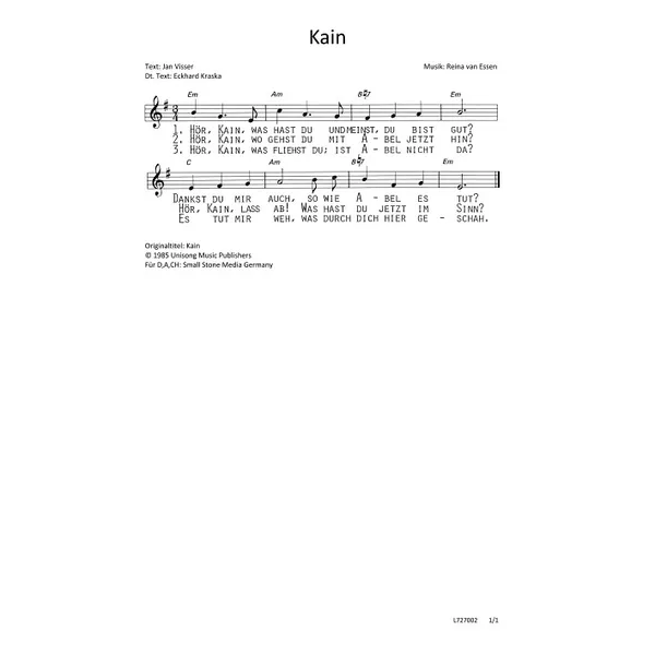 Produktbild des Artikels Kain (Noten - Download)