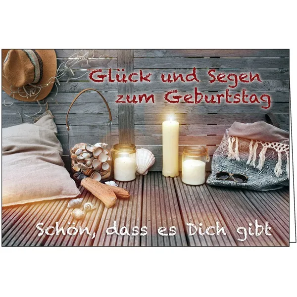 Produktbild des Artikels Faltkarte: Glück und Segen zum Geburtstag (Schreibwaren)