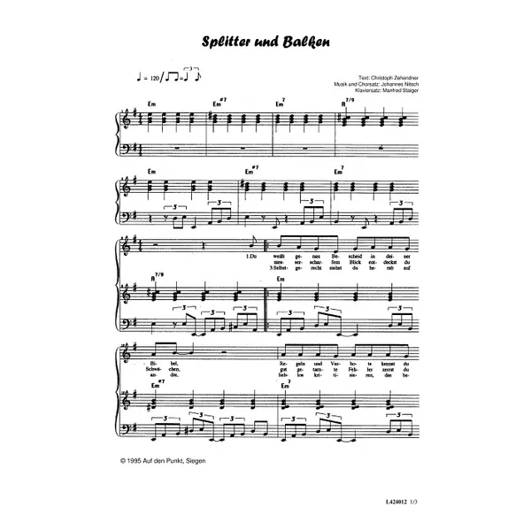 Produktbild des Artikels Splitter und Balken (Noten - Download)