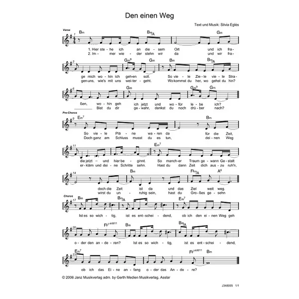 Produktbild des Artikels Den einen Weg (Noten - Download)