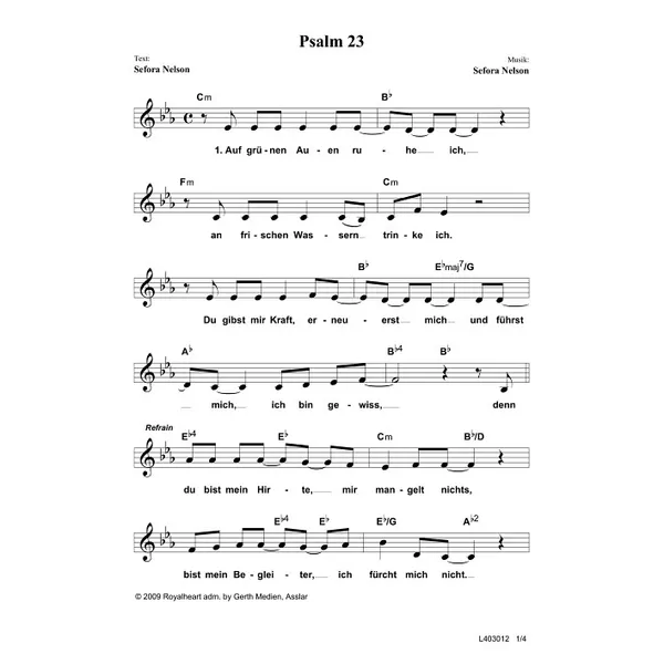 Produktbild des Artikels Psalm 23 (Noten - Download)