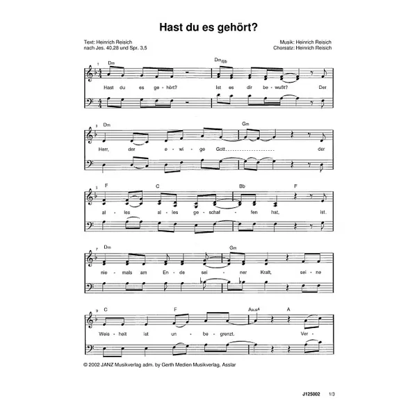 Produktbild des Artikels Hast du es gehört? (Noten - Download)