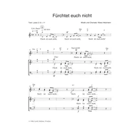 Produktbild des Artikels Fürchtet euch nicht (Noten - Download)