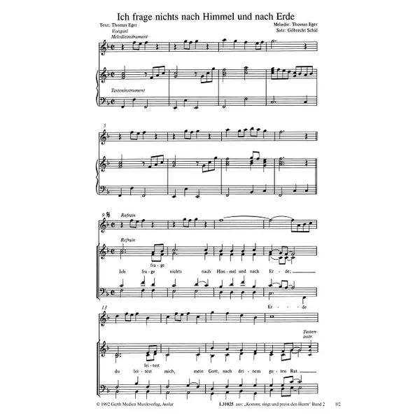 Produktbild des Artikels Ich frage nichts nach Himmel und nach Erde (Noten - Download)