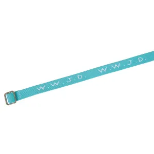 Produktbild des Artikels Armband "WWJD" gewebt - hellblau ()