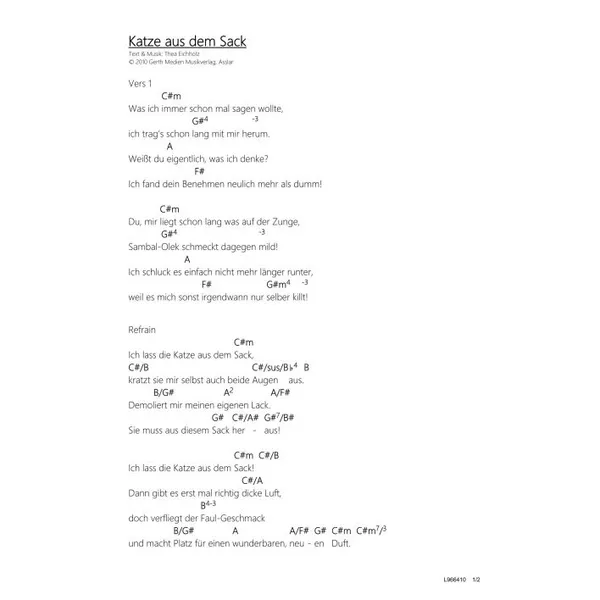 Produktbild des Artikels Katze aus dem Sack (Noten - Download)