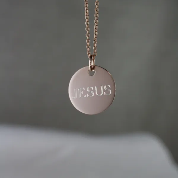 Produktbild des Artikels Kette mit Anhänger "JESUS" vergoldet ()