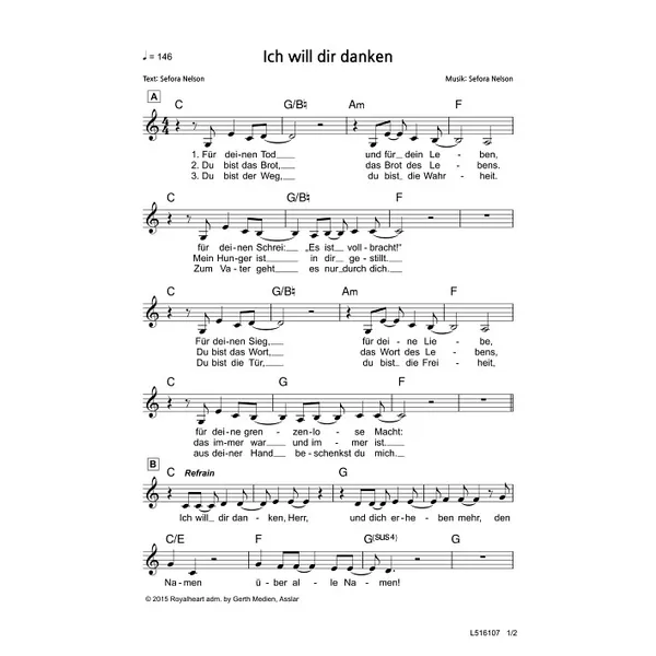 Produktbild des Artikels Ich will dir danken (Noten - Download)