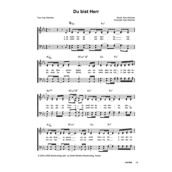 Produktbild des Artikels Du bist Herr (Noten - Download)