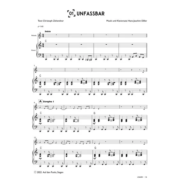 Produktbild des Artikels Unfassbar (Klavier) (Noten - Download)