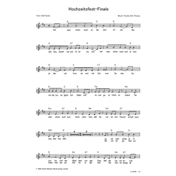 Produktbild des Artikels Hochzeitsfest-Finale (Noten - Download)