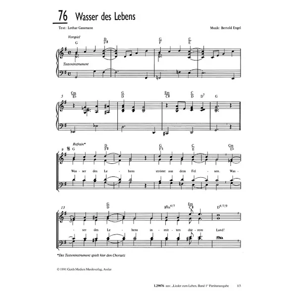 Produktbild des Artikels Wasser des Lebens (Noten - Download)