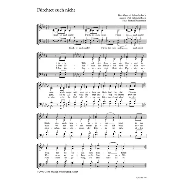 Produktbild des Artikels Fürchtet euch nicht (Noten - Download)