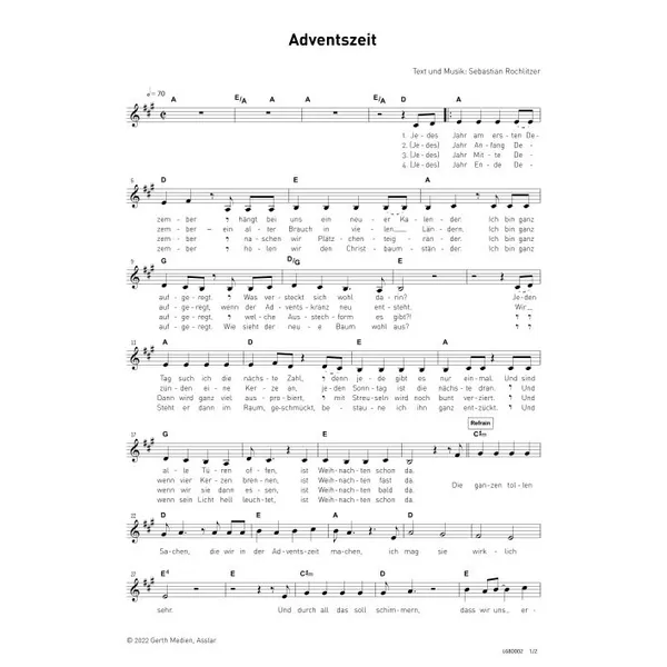 Produktbild des Artikels Adventszeit (Noten - Download)