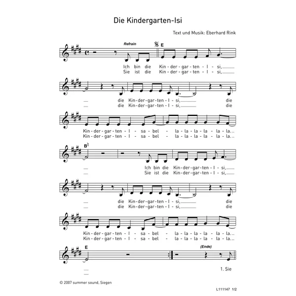 Produktbild des Artikels Die Kindergarten-Isi (Noten - Download)