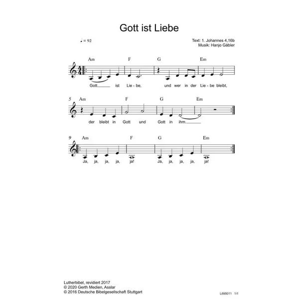 Produktbild des Artikels Gott ist Liebe (Noten - Download)
