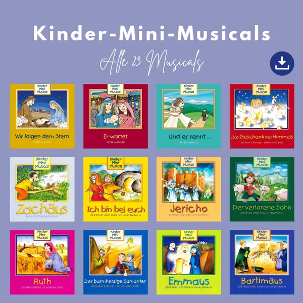 Produktbild des Artikels Kinder-Mini-Musicals - Alle 24 Musicals (MP3-Album - Download)