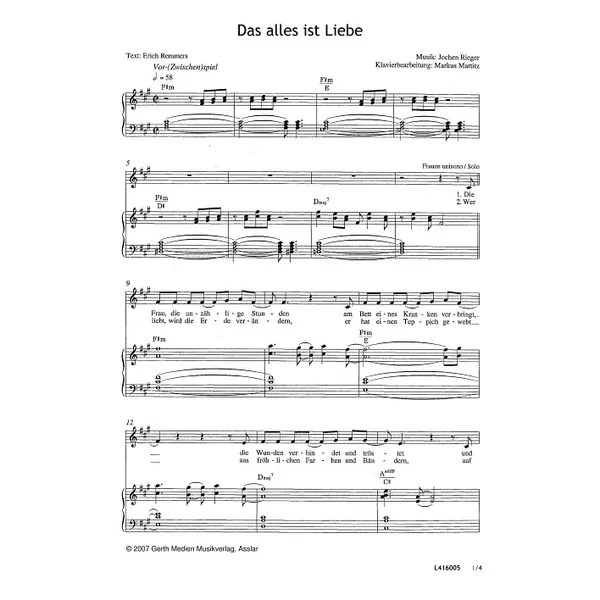 Produktbild des Artikels Das alles ist Liebe (Noten - Download)