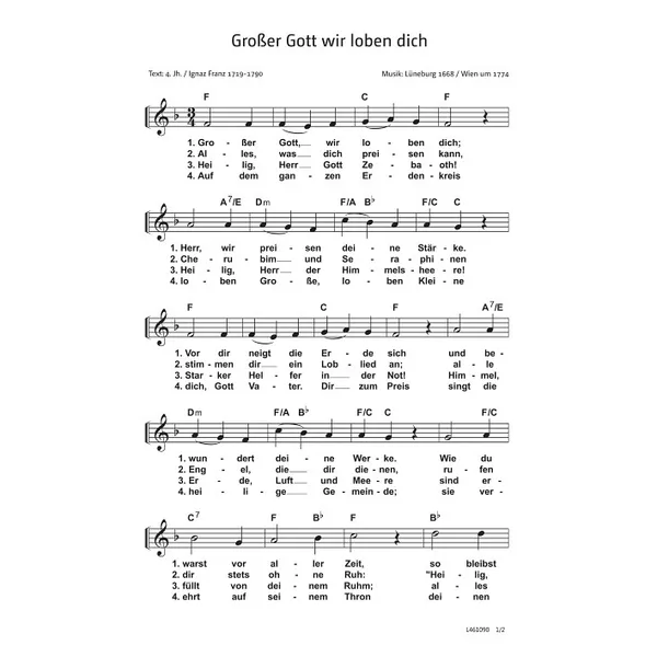 Produktbild des Artikels Großer Gott, wir loben dich (Noten - Download)