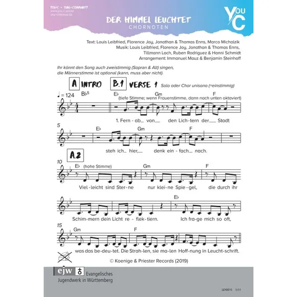 Produktbild des Artikels Der Himmel leuchtet (Noten - Download)