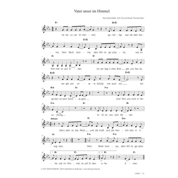 Produktbild des Artikels Vater unser im Himmel (Noten - Download)