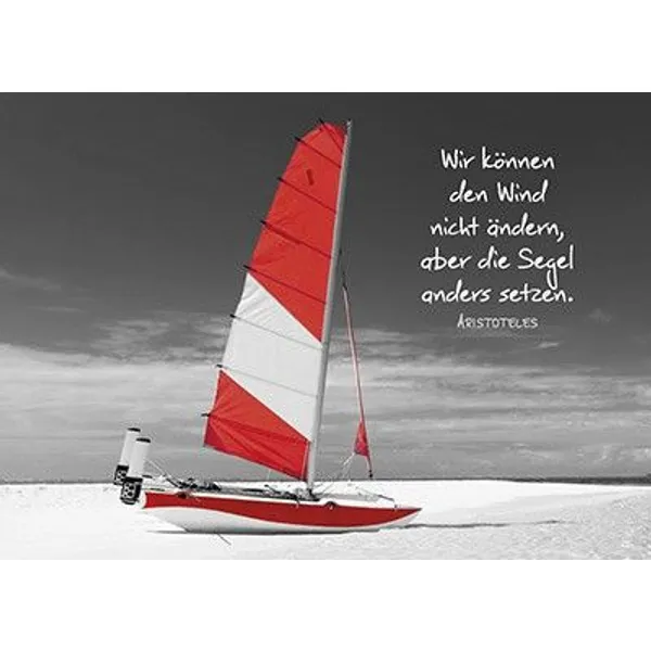 Produktbild des Artikels Postkarten: Wir können den Wind nicht ändern, 4 Stück (Schreibwaren)