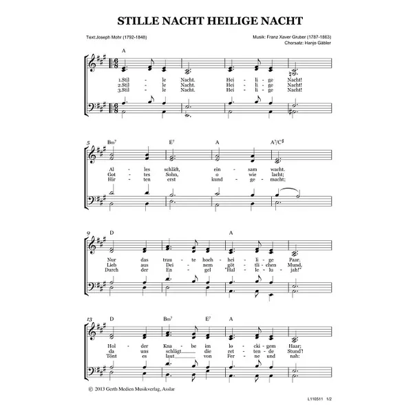 Produktbild des Artikels Stille Nacht, heilige Nacht (Noten - Download)